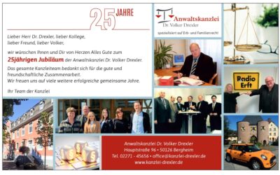 25. Jubiläum der Anwaltskanzlei Dr. Drexler
